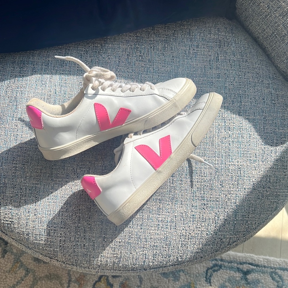 Neon pink Veja sneakers